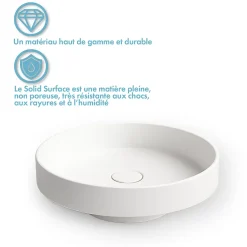 Ambra Vasque semi-encastrée 40 cm en Solid surface - Lucia* Vasque À Encastrer