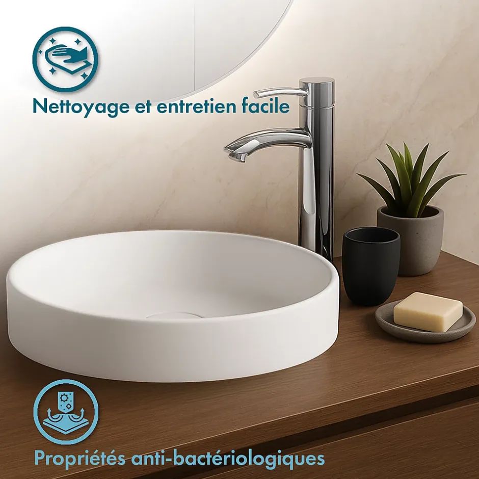 Ambra Vasque semi-encastrée 40 cm en Solid surface - Lucia* Vasque À Encastrer