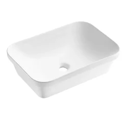 Homesight Vasque semi-encastrée rectangulaire céramique blanc Theodor* Vasque À Encastrer