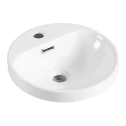 Homesight Vasque semi-encastrée ronde céramique blanc Carla* Vasque À Encastrer