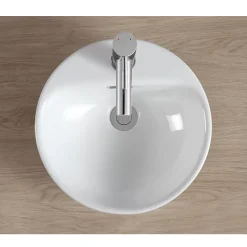 Homesight Vasque semi-encastrée ronde céramique blanc Carla* Vasque À Encastrer