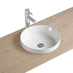 Homesight Vasque semi-encastrée ronde céramique blanc Aito