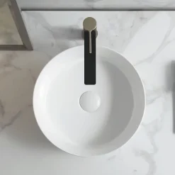 Homesight Vasque semi-encastrée ronde céramique blanc Aito