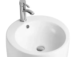 Vente-unique Vasque sur pied cylindrique blanche - D50 x H83 cm - MILOS II* Lavabo