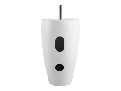 Vente-unique Vasque sur pied cylindrique blanche - D50 x H83 cm - MILOS II* Lavabo