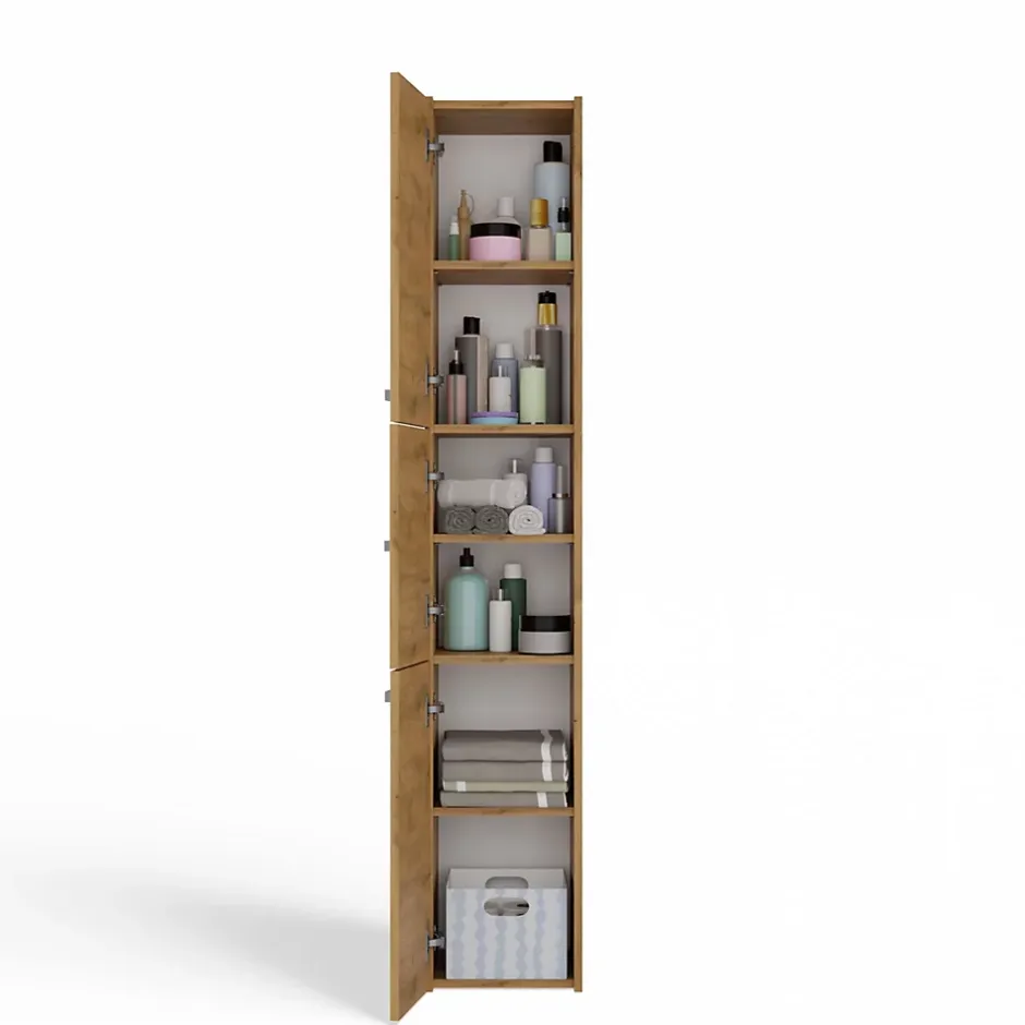 Topeshop VERONA - Armoire Colonne de salle de bain - 170x30x30 - Meuble rangement salle de bain