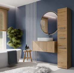 Topeshop VERONA - Armoire Colonne de salle de bain - 170x30x30 - Meuble rangement salle de bain