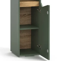 Vicco Vert/Artisan 30x180cm avec portes et compartiments ouverts