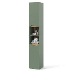 Vicco Vert/Artisan 30x180cm avec portes et compartiments ouverts