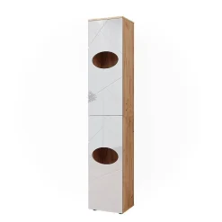 Vicco Armoire à linge Chêne doré/blanc brillant 37.2x192cm* Colonne De Salle De Bains