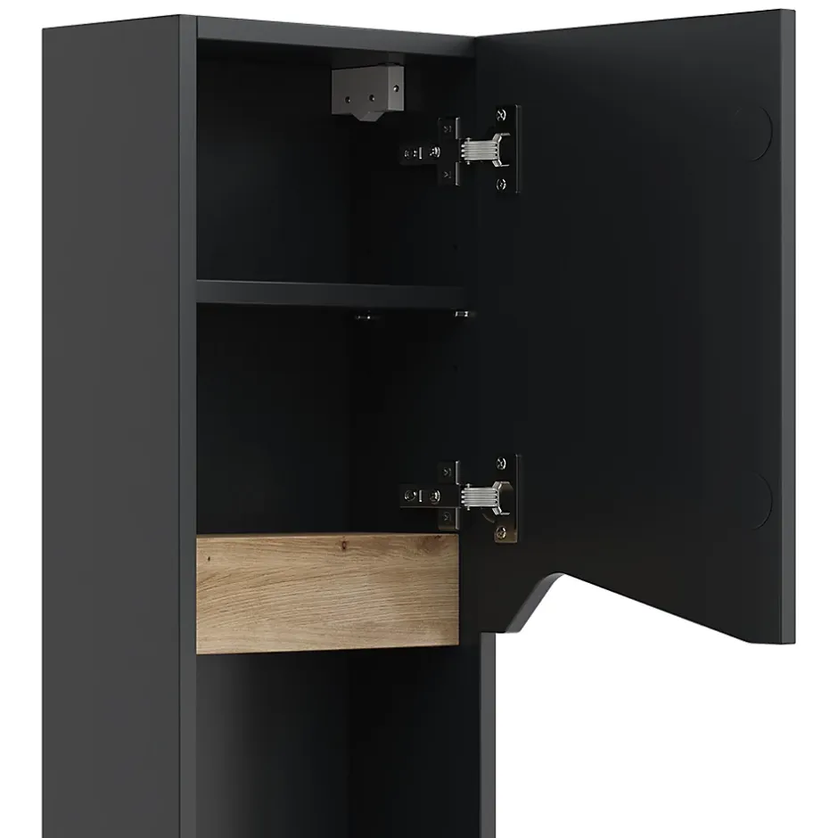 Vicco Armoire de Anthracite 30x67cm avec porte et compartiment ouvert