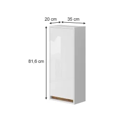 Vicco Armoire de Blanc brillant/Chêne doré 81.6x35cm avec porte* Armoire De Salle De Bains