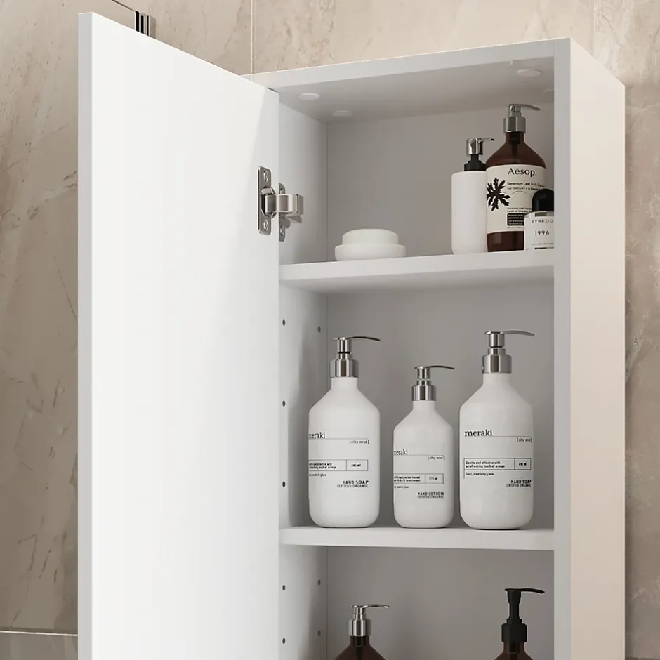 Vicco Armoire de Blanc brillant/Chêne doré 81.6x35cm avec porte* Armoire De Salle De Bains