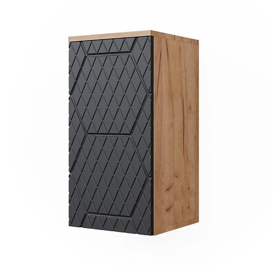 Vicco Armoire de salle de bain Anthracite avec structure en nid dabeille 30x59cm 2 compartiments, salle de bain* Armoire De Salle De Bains