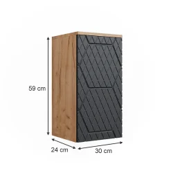 Vicco Armoire de salle de bain Anthracite avec structure en nid dabeille 30x59cm 2 compartiments, salle de bain* Armoire De Salle De Bains