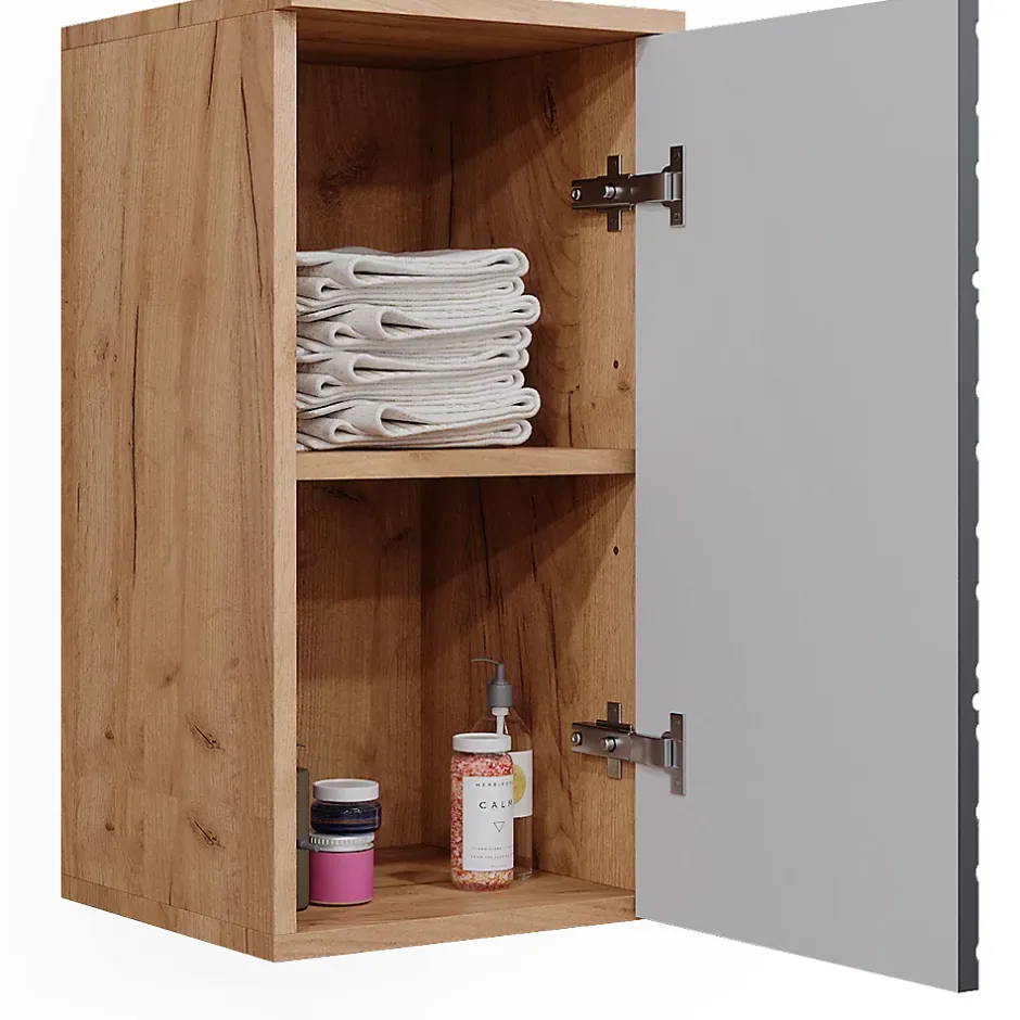 Vicco Armoire de salle de bain Anthracite avec structure en nid dabeille 30x59cm 2 compartiments, salle de bain* Armoire De Salle De Bains