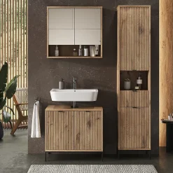 Vicco Armoire de salle de bain Chêne Viking 40x190cm avec porte et tiroir* Colonne De Salle De Bains
