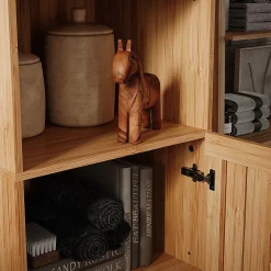 Vicco Armoire de salle de bain Bambou 40x177cm avec 2 portes* Colonne De Salle De Bains