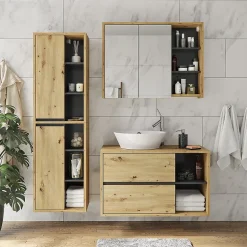 Vicco Armoire de salle de bain Chêne Artisan 50x170cm* Colonne De Salle De Bains