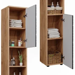 Vicco Armoire de salle de bain Anthracite avec structure en nid dabeille 30x192cm