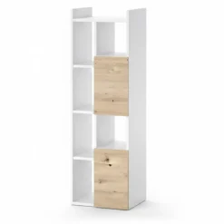 Vicco Armoire de salle de bain Blanc 36x117cm avec 2 tiroirs