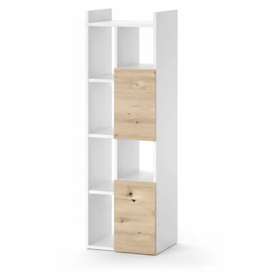Vicco Armoire de salle de bain Blanc 36x117cm avec 2 tiroirs