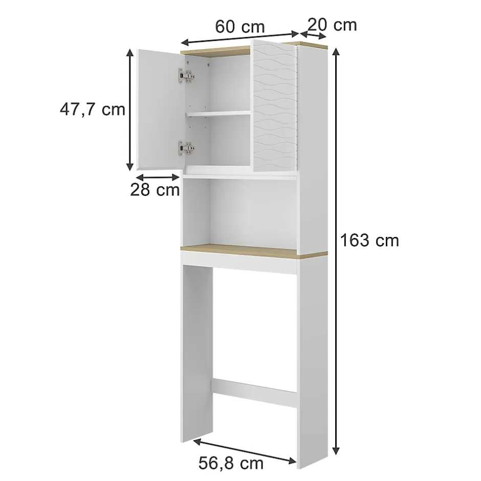 Vicco Armoire de toilette Blanc 60x163cm