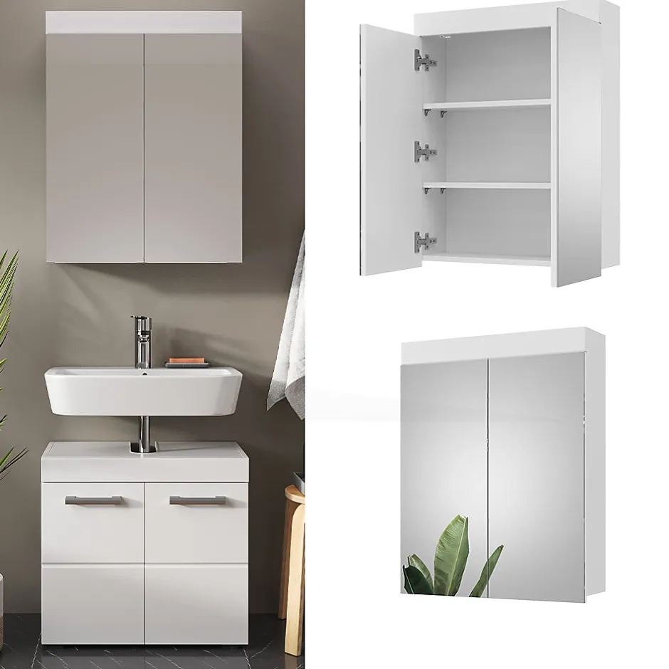 Vicco Armoire de toilette Blanc 60x77cm