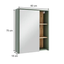 Vicco Armoire de toilette Vert/Artisan 60x75cm