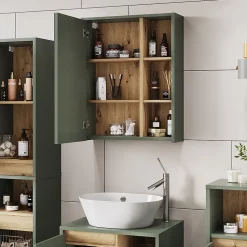 Vicco Armoire de toilette Vert/Artisan 60x75cm