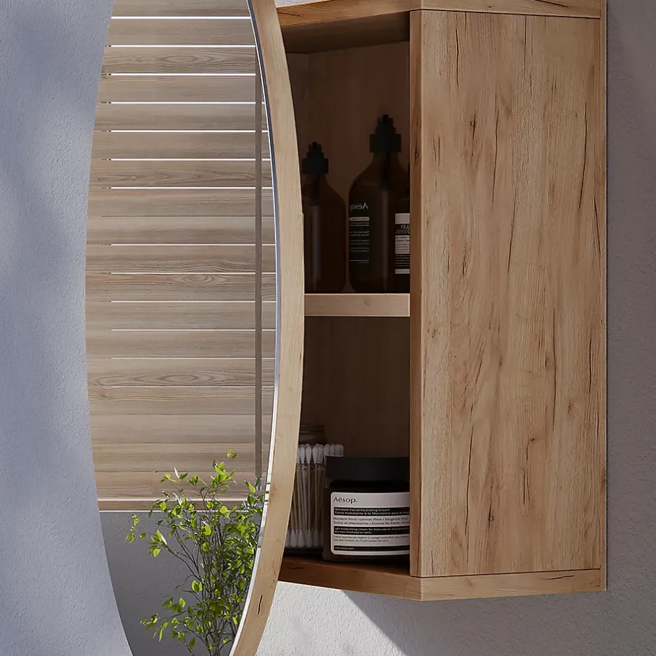 Vicco Armoire de toilette Chêne de force doré 70x70cm avec 2 compartiments* Armoire De Toilette