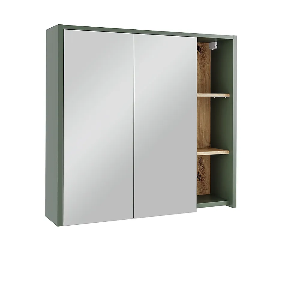 Vicco Armoire de toilette Vert/Artisan 80x75cm avec des étagères ouvertes* Armoire De Toilette