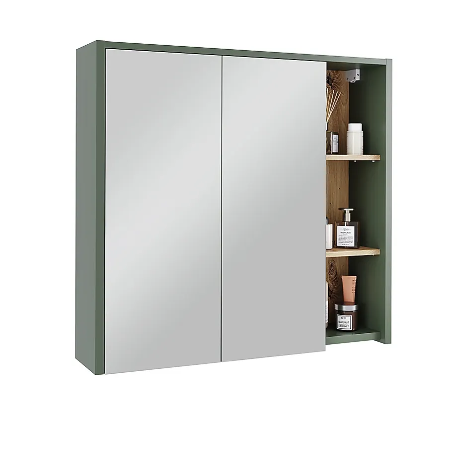 Vicco Armoire de toilette Vert/Artisan 80x75cm avec des étagères ouvertes* Armoire De Toilette
