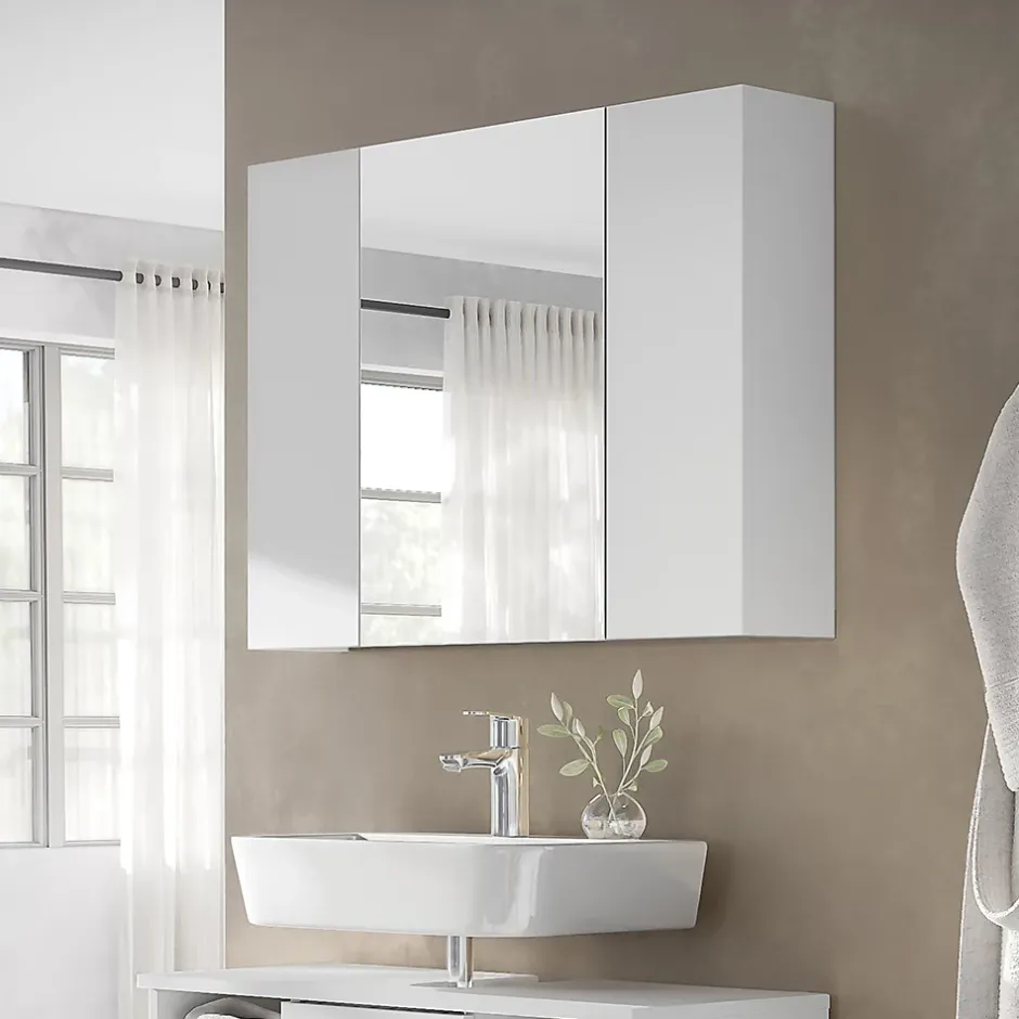 Vicco Armoire de toilette Blanc 80x59.2cm avec des étagères