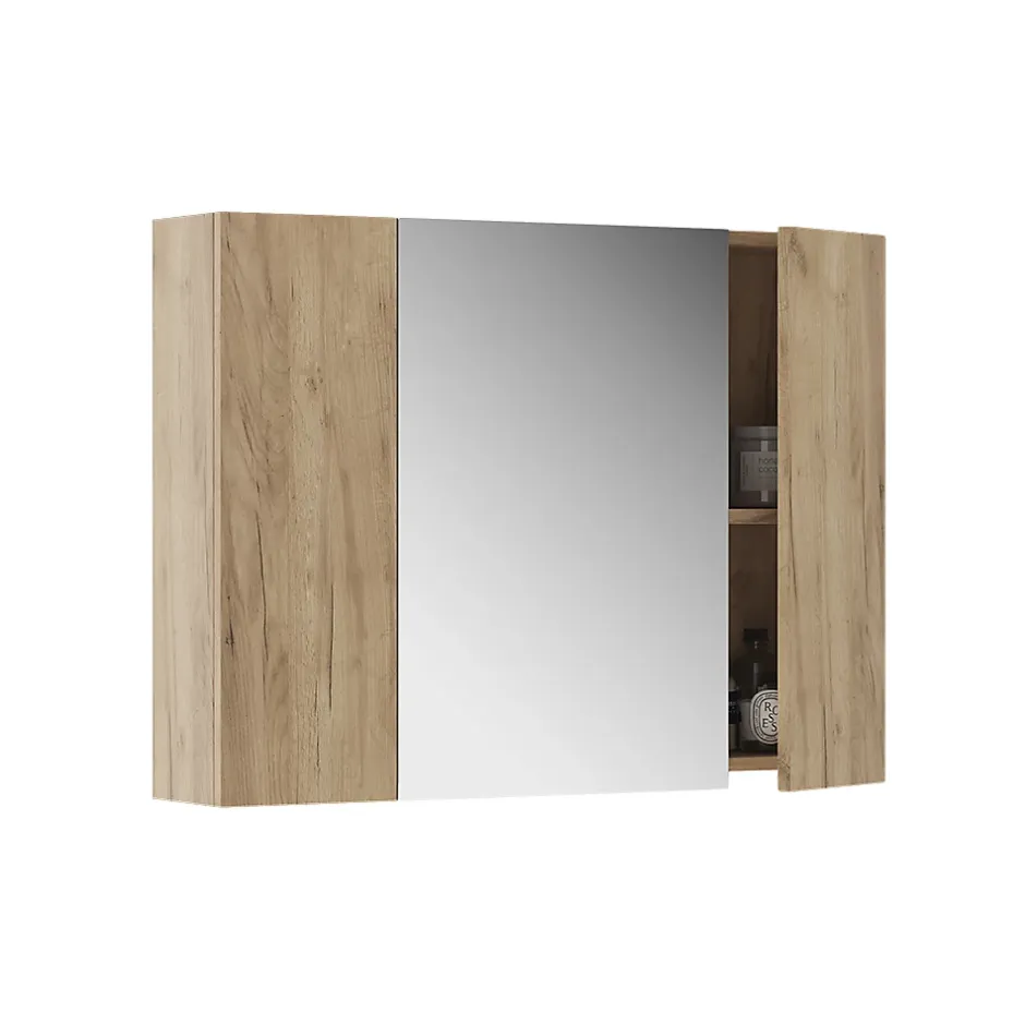 Vicco Armoire de toilette Chêne de force doré 80x59.2cm avec des étagères* Armoire De Toilette