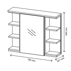 Vicco Armoire de toilette Anthracite 79.6x64cm
