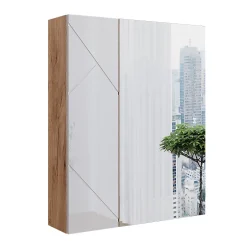 Vicco Armoire de toilette Chêne doré/blanc brillant 60x75cm* Armoire De Toilette