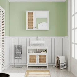 Vicco Armoire de toilette Blanc 68x49cm avec 2 portes