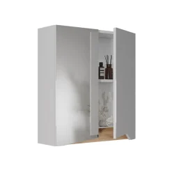 Vicco Armoire de toilette Blanc/Artisan 60x67cm avec étagère réglable en hauteur* Armoire De Toilette