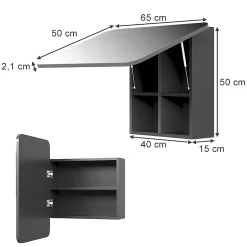 Vicco Armoire de toilette Anthracite 65x50cm avec des étagères* Armoire De Toilette
