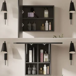 Vicco Armoire de toilette Anthracite 65x50cm avec des étagères* Armoire De Toilette
