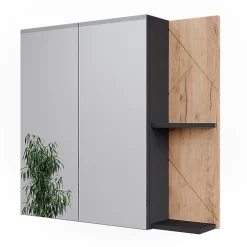Vicco Armoire de toilette Anthracite/chêne doré 80x75cm* Armoire De Toilette