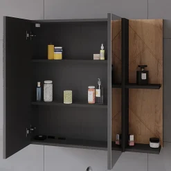 Vicco Armoire de toilette Anthracite/chêne doré 80x75cm* Armoire De Toilette