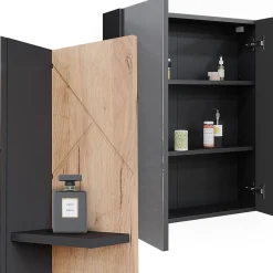 Vicco Armoire de toilette Anthracite/chêne doré 80x75cm* Armoire De Toilette