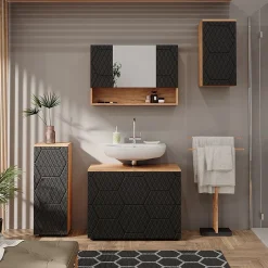 Vicco Armoire de toilette Anthracite avec structure en nid dabeille 80.1x55cm* Armoire De Toilette
