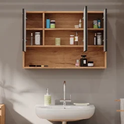 Vicco Armoire de toilette Anthracite avec structure en nid dabeille 80.1x55cm* Armoire De Toilette