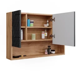 Vicco Armoire de toilette Anthracite avec structure en nid dabeille 80.1x55cm* Armoire De Toilette