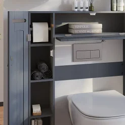 Vicco Armoire de toilette Gris 89x99cm avec 2 distributeurs de papier toilette