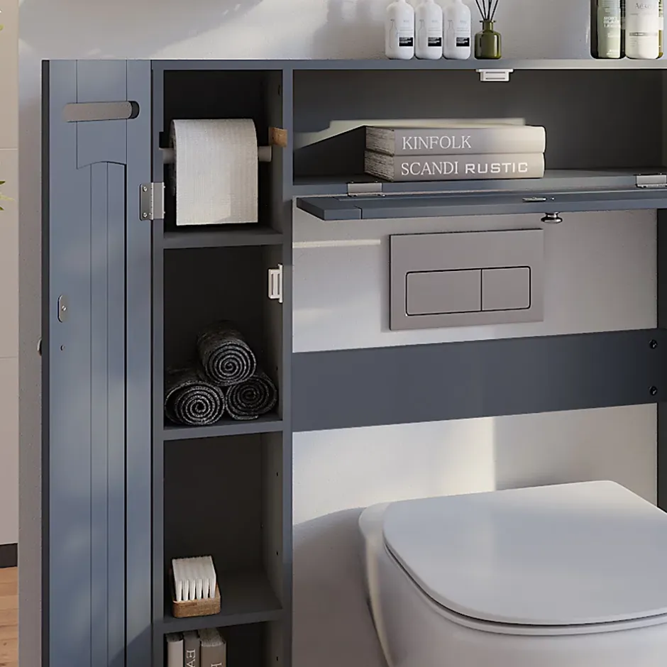 Vicco Armoire de toilette Gris 89x99cm avec 2 distributeurs de papier toilette