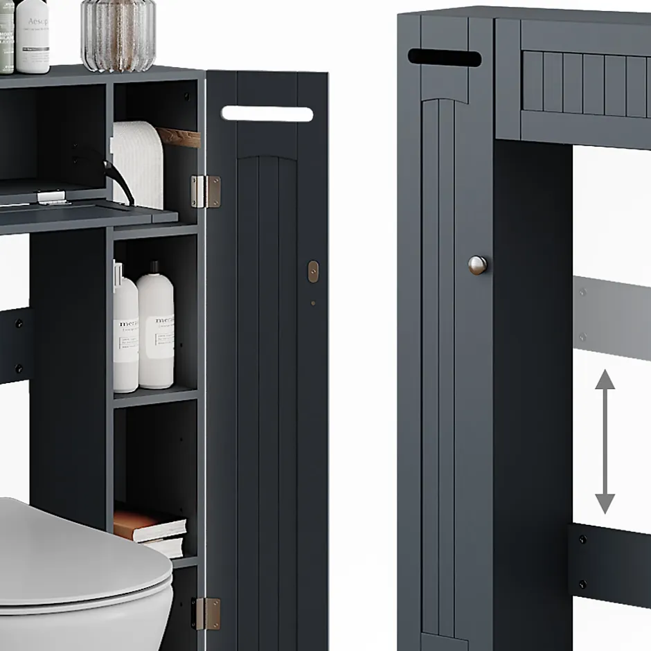 Vicco Armoire de toilette Gris 89x99cm avec 2 distributeurs de papier toilette